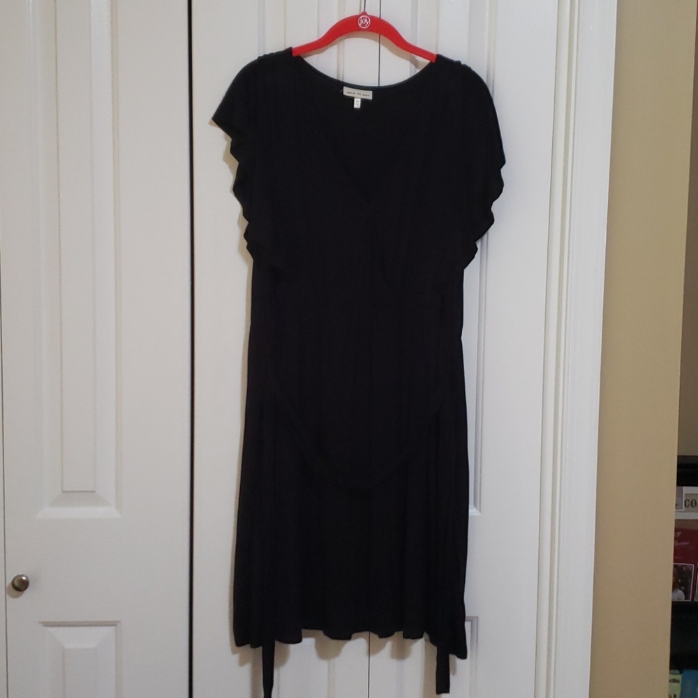 Black tie waist dress